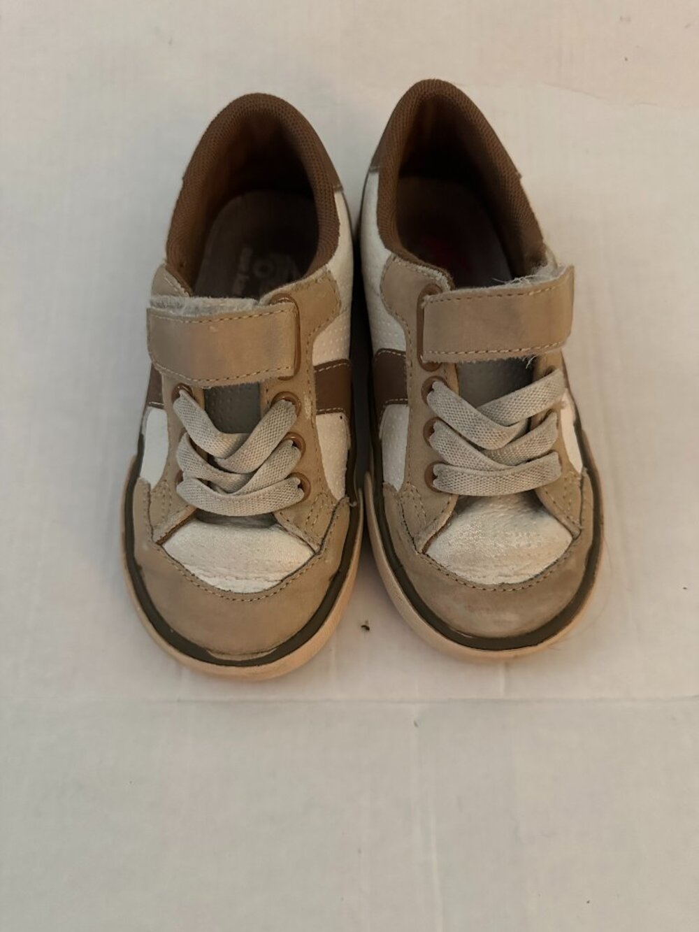 Seekairun Kids Sneakers Size 10 Beige White Hook Loop Casual Shoes Unisex